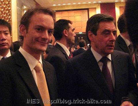 Julien talking to French Prime Minister Francois Fillon