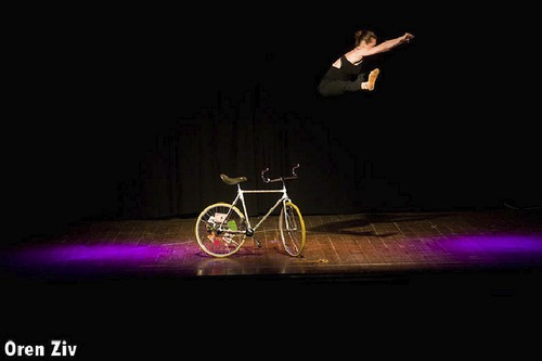 Ines Brunn doing a Jump off the Bike